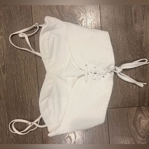 Beautiful white corset Crop top- adjustable - size xs - Picture 3 of 5